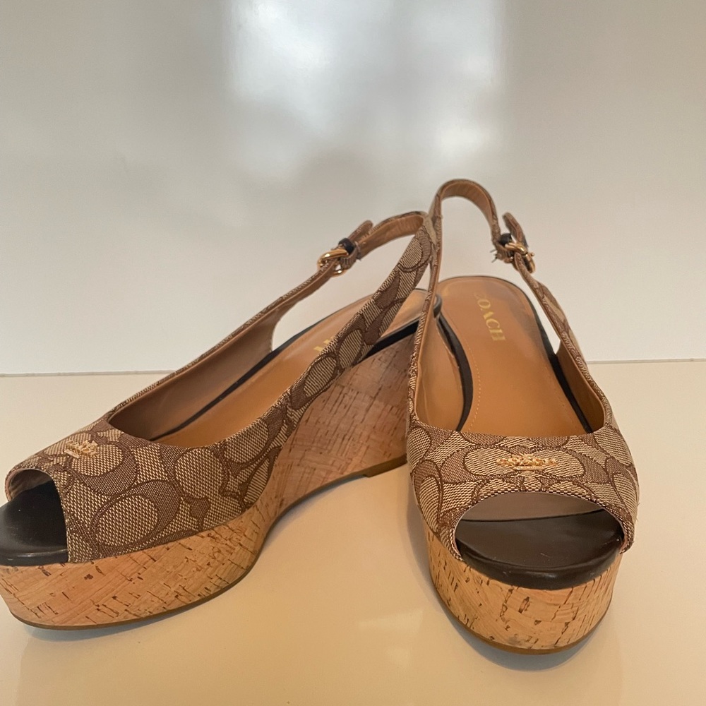 Coach Women's Ferry Signature Platform Wedge. Size 8.5 B
